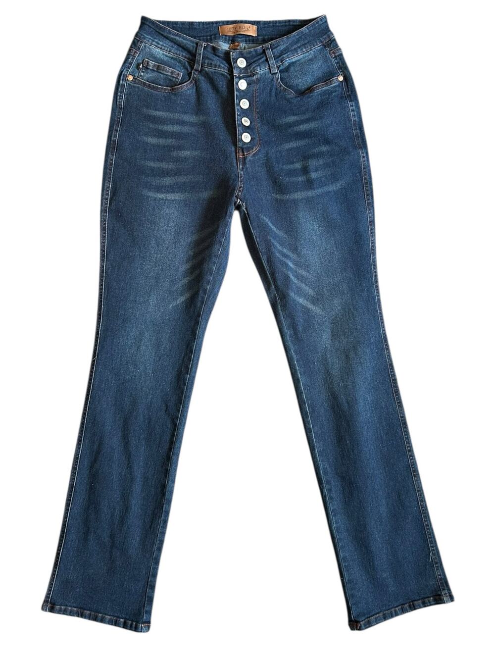 Judy Blue Sienna High Rise Button Fly Straight Leg Jeans Sz 7